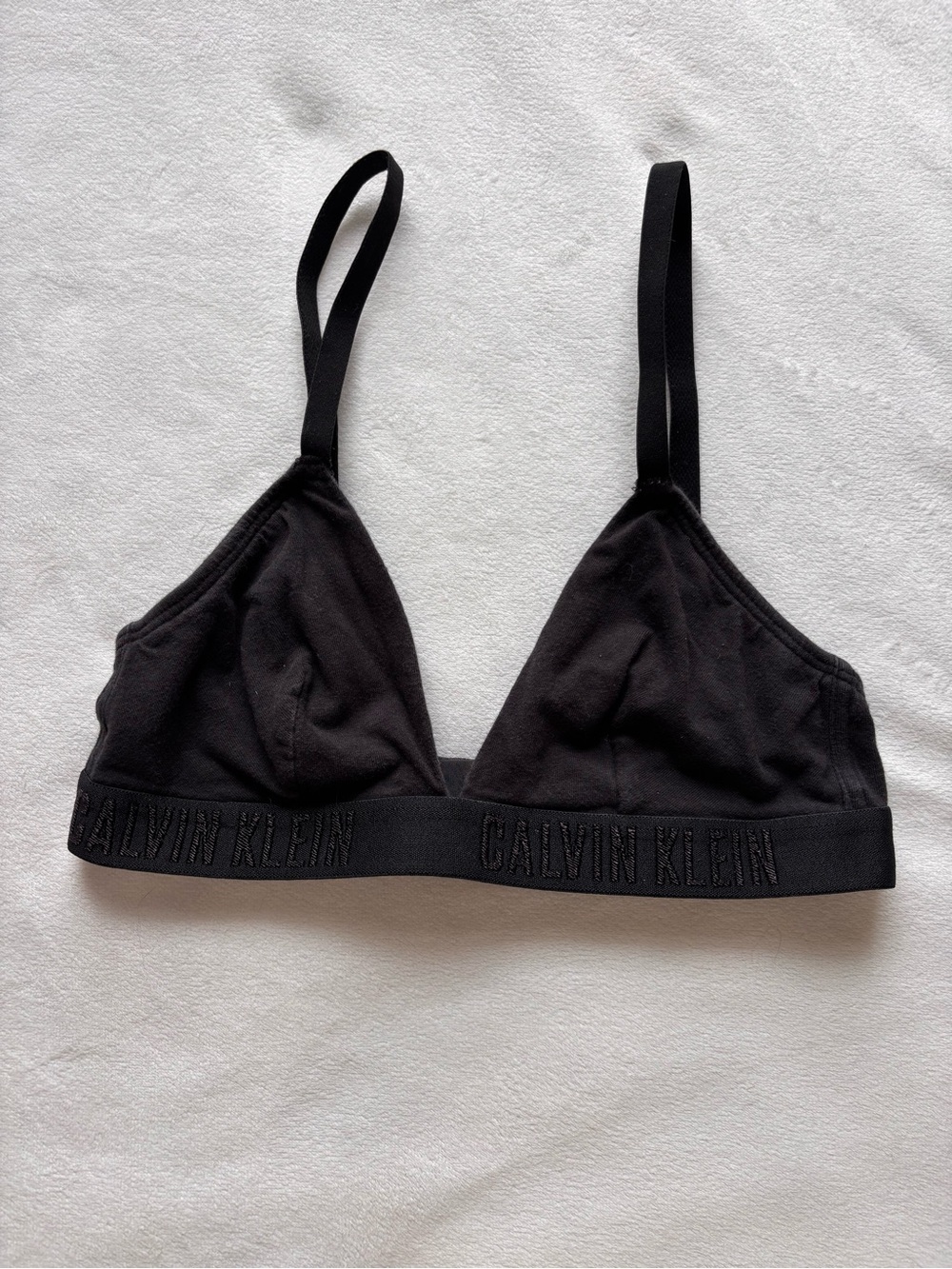 Calvin Klein Triangle Bralette, Black, Size XS/S